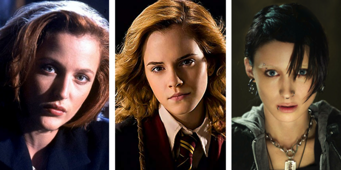 Films about strong women: Scully, Hermione, Lisbeth