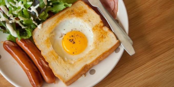 Fried eggs bread