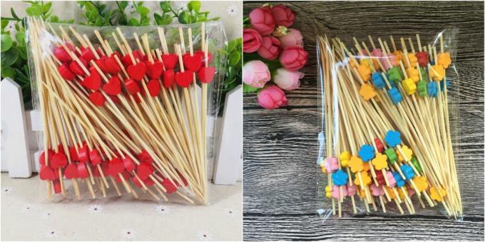 Products for the party: skewers for appetizers 