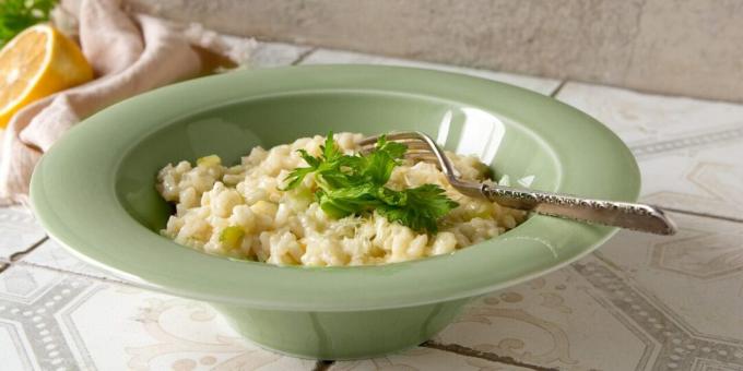Risotto with celery and mascarpone