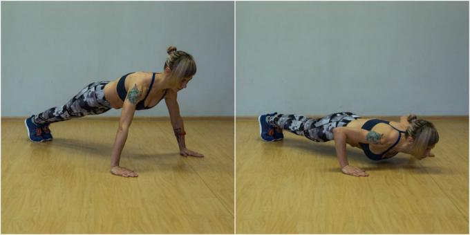 house training program: Push-ups with a broad statement of the hands