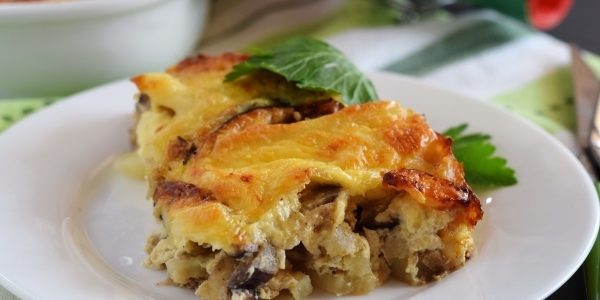 Potato casserole with eggplant