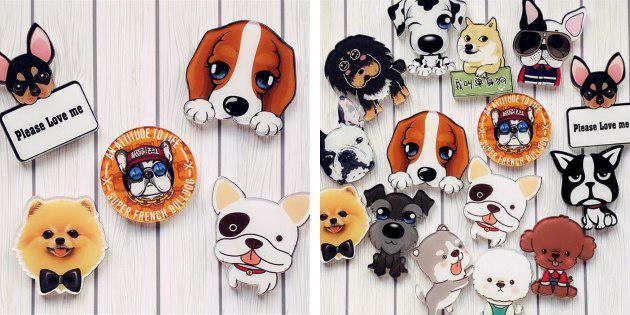 Badges with dogs