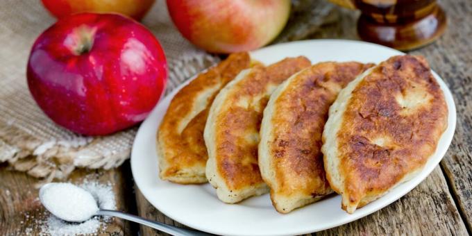 Curd pies with apples