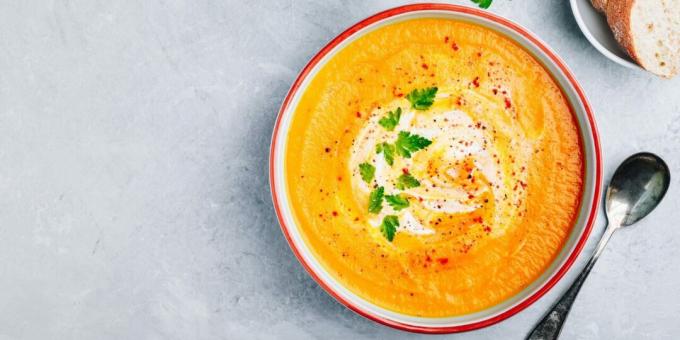 Carrot soup with coconut milk