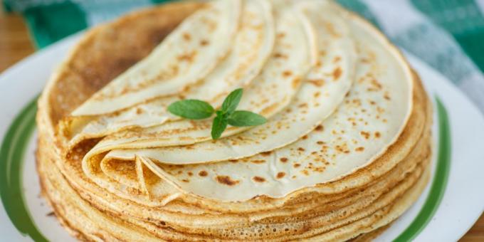 Custard pancakes with milk and water - recipe