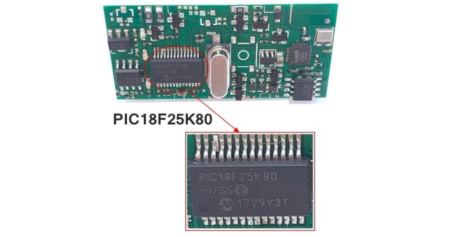 ELM327: Chip PIC18F25K80
