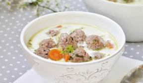 Creamy meatball soup