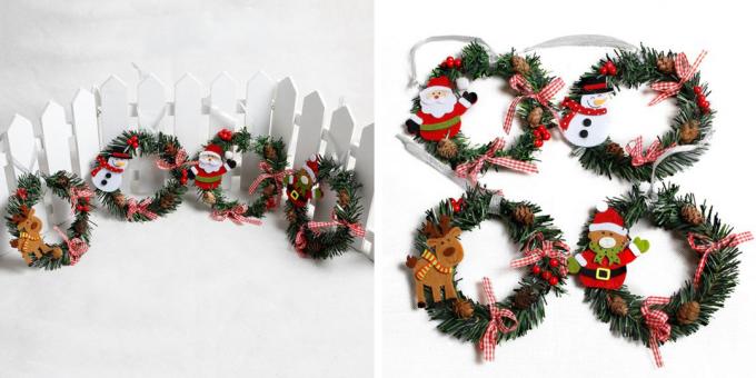 Christmas decorations with AliExpress: wreath on the door