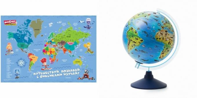 Gifts for a boy for 5 years on his birthday: world map or globe