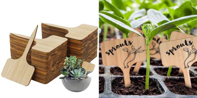 Goods for the garden: tags for marking plants