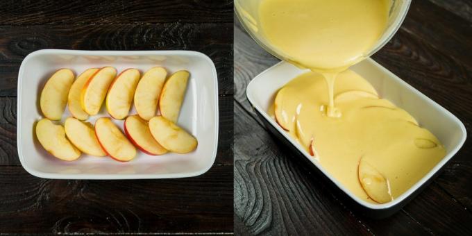 A simple pie: Put the apples and fill them with batter