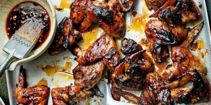 Top with ginger recipes: Chicken wings in a ginger-honey marinade