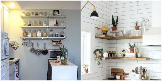 Arrange the shelves of cooking utensils