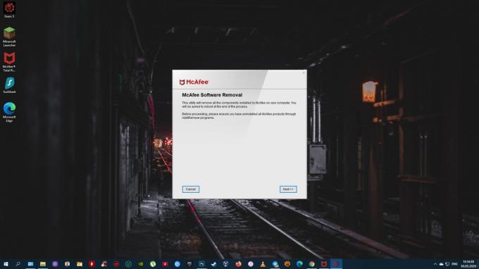 How to uninstall McAfee: After starting the program, click Next.