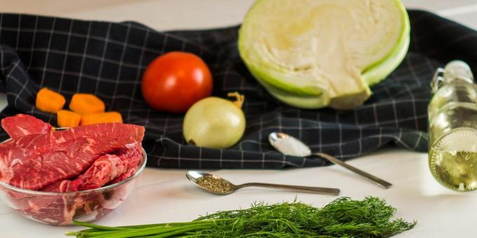 Stewed cabbage: Ingredients