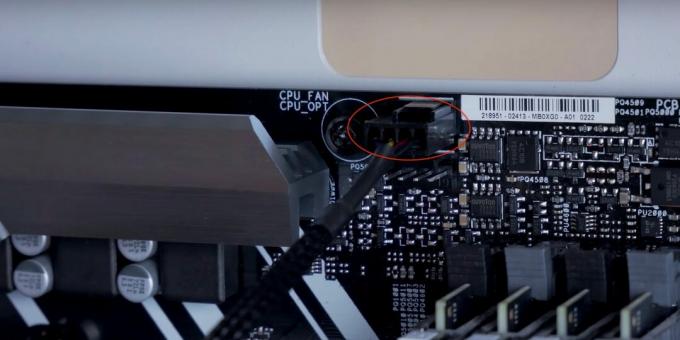 How to assemble a computer: connect the fan cable to the connector