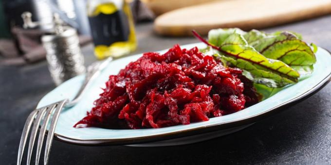 Beet Caviar with pickled cucumbers and pepper