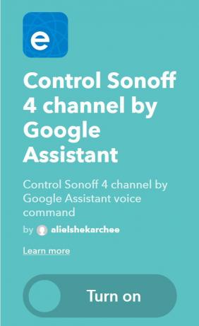 Smart switch Sonoff T1: integration with IFTTT