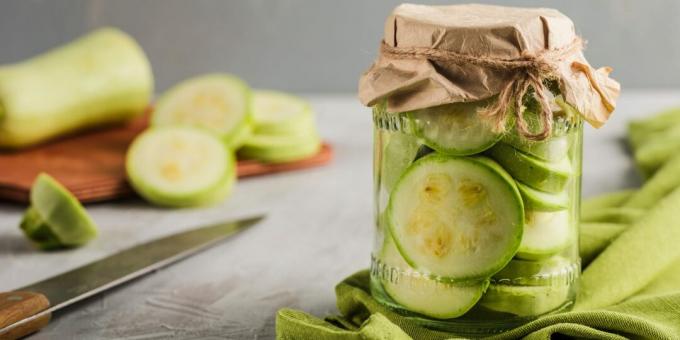 Zucchini salad for the winter with garlic and herbs