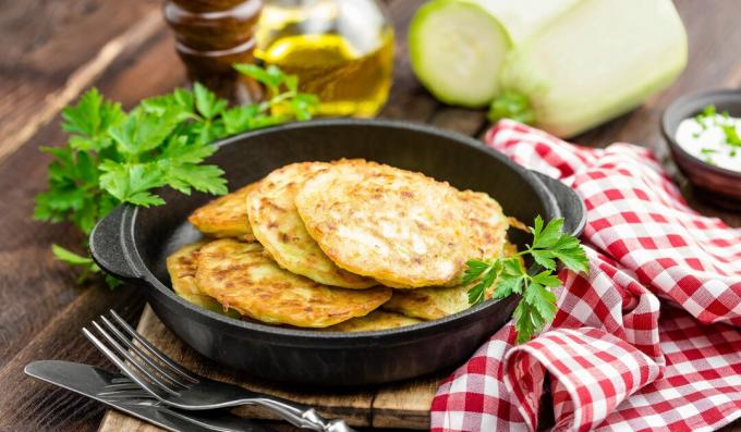 Zucchini fritters without flour