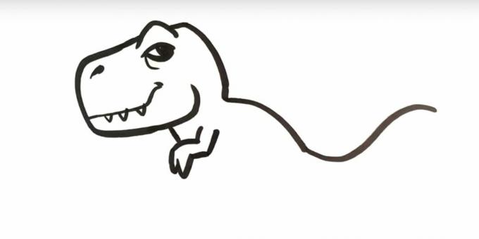 How to draw a dinosaur: draw a paw