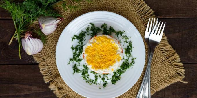 Layered chicken liver salad