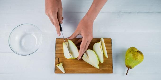 How to cook the jam: Cut pear