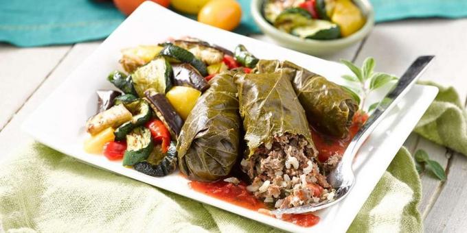 Dolma with lamb and sheep's tail fat