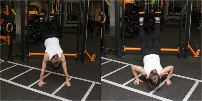 loops for training: push-ups at an angle