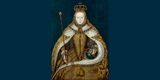 The history of cosmetics: "Queen Elizabeth I", a copy of a painting from the 16th century. 