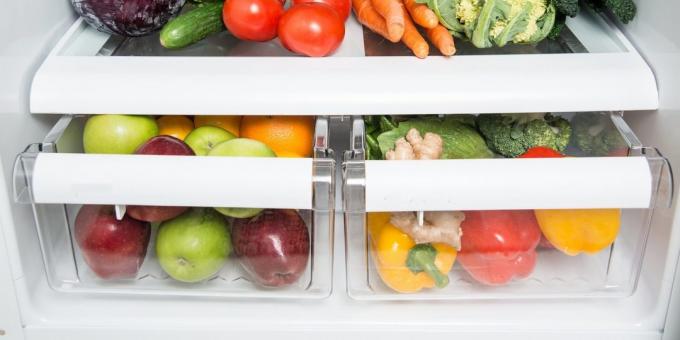 Boxes for storage of fruits and vegetables in the refrigerator