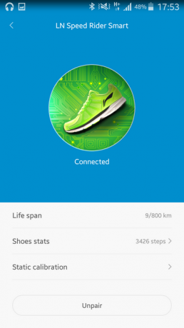 Calibration of the shoe Smart Shoes with application Mi Fit