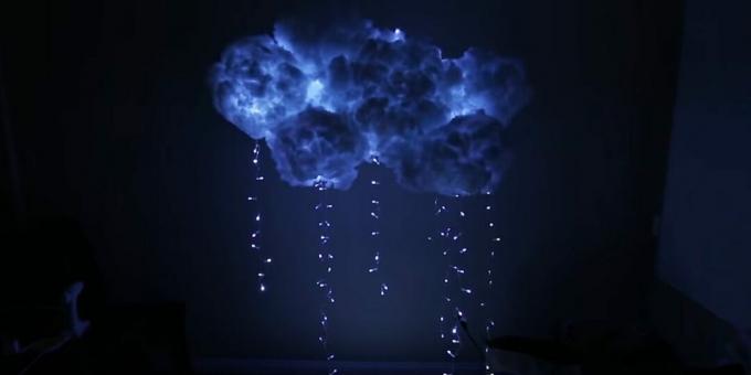 How to make a cloud lamp from cotton wool