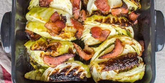 Recipes with cabbage: Baked cabbage with bacon