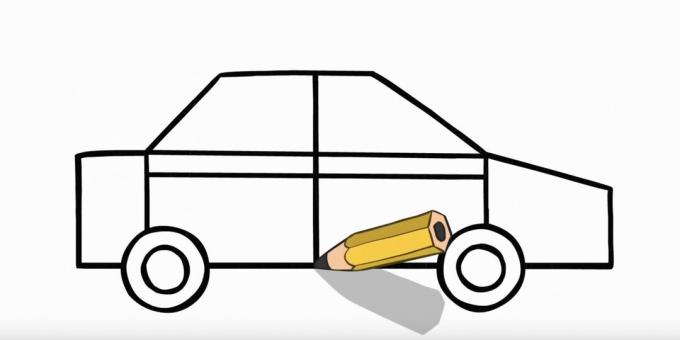 How to draw a car: mark the doors