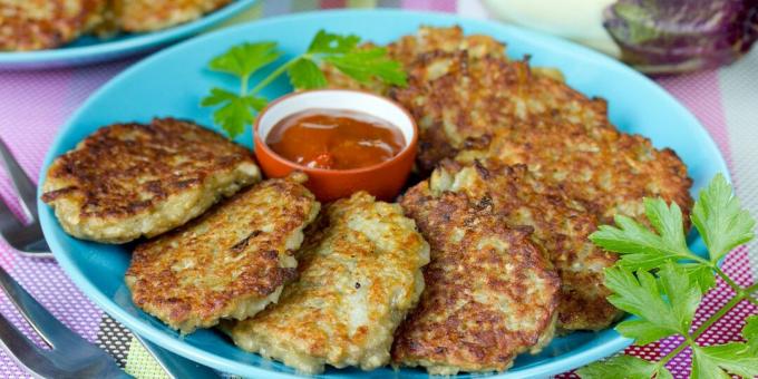 Eggplant fritters with potatoes