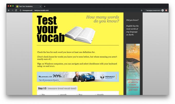 Test your vocabulary Testyourvocab.com