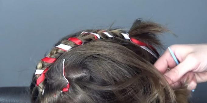 New hairstyles for girls: wrap ribbons all plait