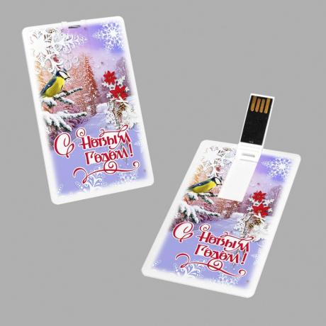 Gifts for the New Year greeting cards from a flash drive