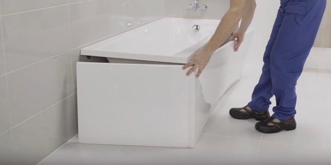 Installing the bath with his hands: Fit Screen