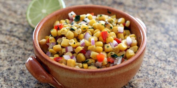 Salsa with corn, pepper and honey
