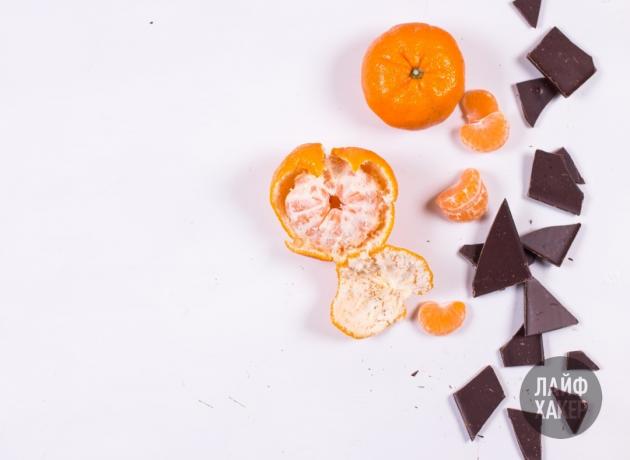 Mandarins in chocolate ingredients