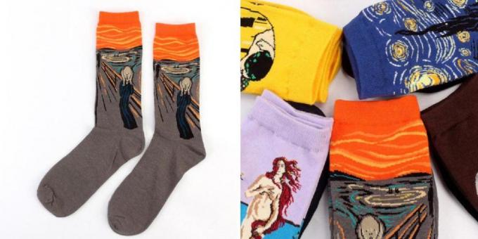 Socks with reproductions of paintings