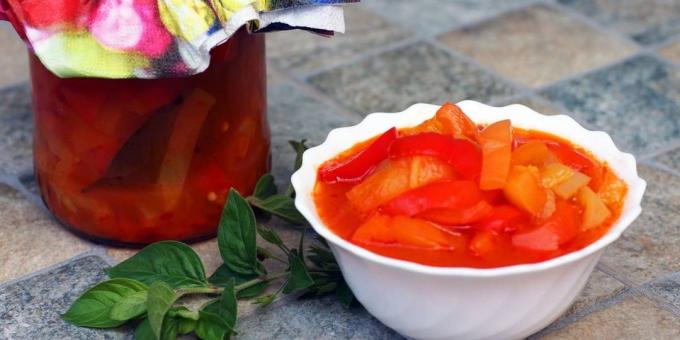 Lecho Recipes: Classic lecho of bell peppers and tomatoes