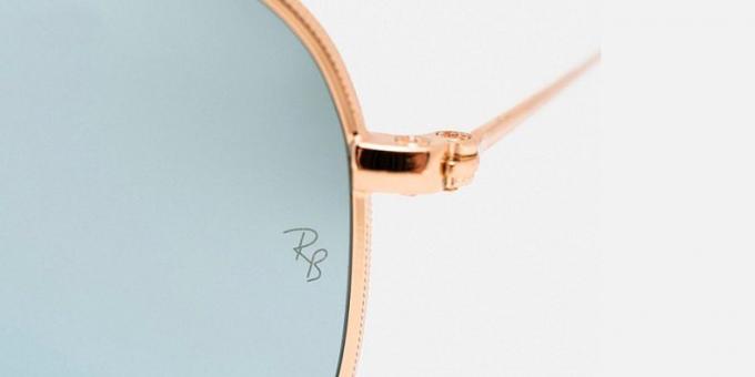 Original and fake glasses Ray-Ban: looking logo RB