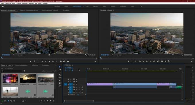 Adobe Premiere Pro: Drag all other source files into the Timeline panel