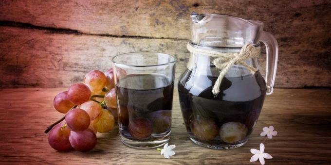 Compote of grapes with a sprig