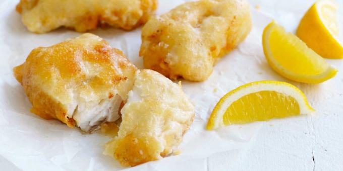 Fish in batter with carbonated water