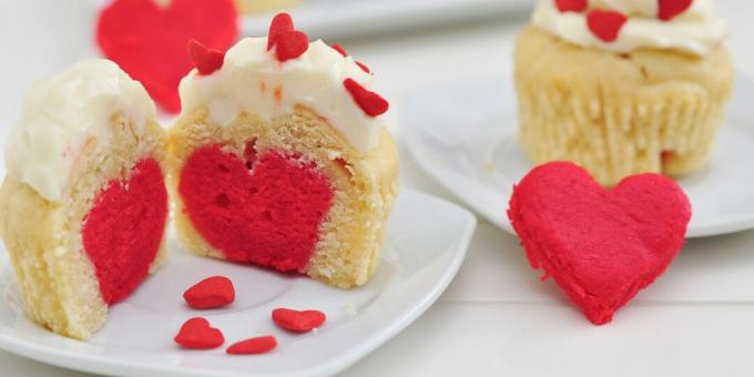Cupcakes with a hidden heart